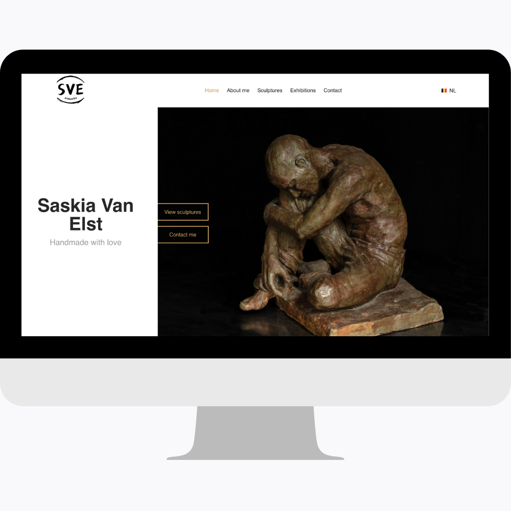 Desktopweergave van een gerealiseerde website